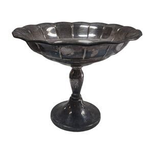 Vintage Signed Cheshire 95 Silver Plated Pedestal Dish Tarnished